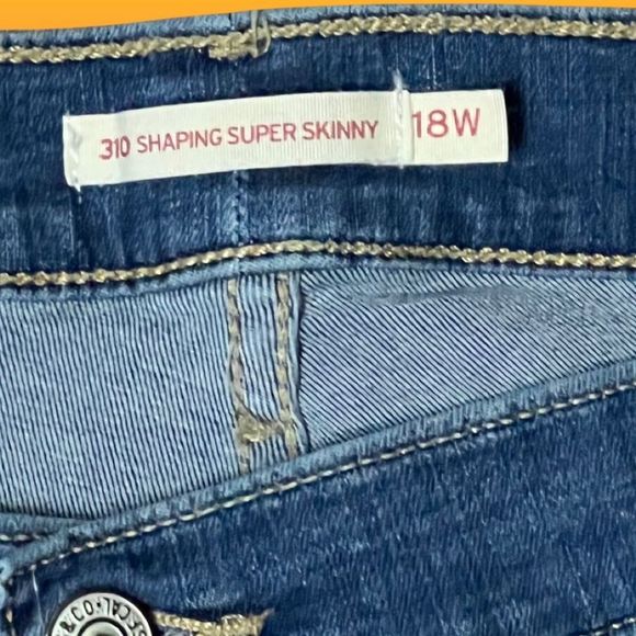 Plus Size Levi’s 310 Super Shaping Skinny Jeans Size 18W - Picture 2 of 5